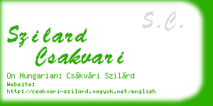 szilard csakvari business card